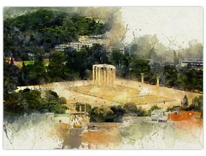Obraz - Chrám Dia, Atény, Grécko (70x50 cm)