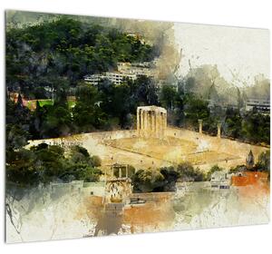 Obraz - Chrám Dia, Atény, Grécko (70x50 cm)
