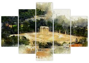Obraz - Chrám Dia, Atény, Grécko (150x105 cm)