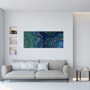 Obraz - Zeleno-modrý mramor (120x50 cm)
