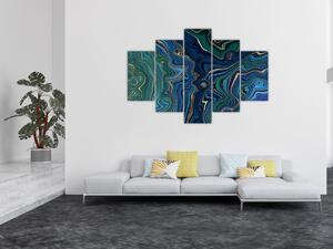 Obraz - Zeleno-modrý mramor (150x105 cm)