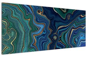 Obraz - Zeleno-modrý mramor (120x50 cm)