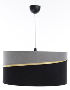 Luster na lanku SWING 1xE27/60W/230V čierna/šedá/zlatá