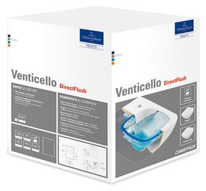 Villeroy & Boch VENTICELLO SET: WC závesné DirectFlush+ sedátko SlimSeat s QuickRelease a SoftClosing, biela alpin, 4611RS01