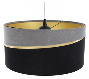 Luster na lanku SWING 1xE27/60W/230V čierna/šedá/zlatá