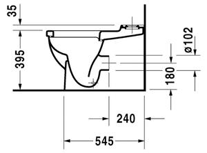 Duravit Starck 3 - Stojace kombi WC, 4,5 l, 360 x 655 mm, biele 0128090064