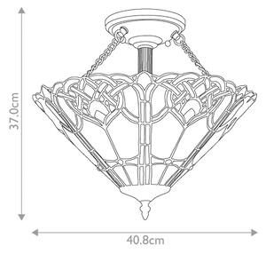 Quoizel QZ-CAMBRIDGE-SF - Stropné svietidlo Tiffany CAMBRIDGE 2xE27/100W/230V