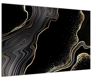 Obraz - Čierno-zlatý mramor (90x60 cm)