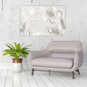 Obraz - Tulipány medzi bublinami (90x60 cm)
