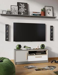 TV stolík PARVATI - šedý / biely