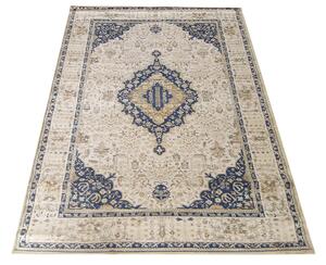 Nádherný vintage koberec v béžovej farbe s modrým vzorom Béžová Šírka: 200 cm | Dĺžka: 290 cm