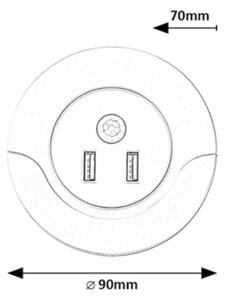 Rabalux 76012 - LED Nočné svetlo do zásuvky so senzorom DEMBO LED/13,9W/230V