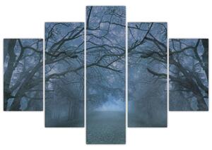 Obraz lesa v hmle (150x105 cm)