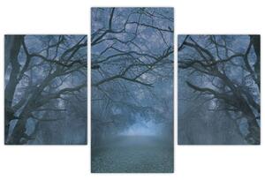Obraz lesa v hmle (90x60 cm)