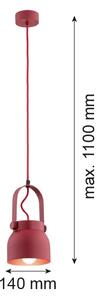Argon 8292 - Luster na lanku LOGAN 1xE27/15W/230V pr. 14 cm červená