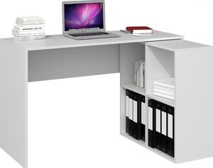 Písací stôl s regálom ELBE - matný biely