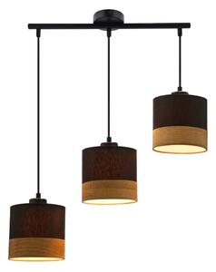 Luster na lanku PORTO 3xE27/60W/230V čierna/hnedá