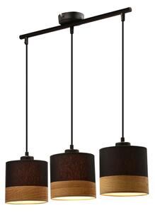 Luster na lanku PORTO 3xE27/60W/230V čierna/hnedá