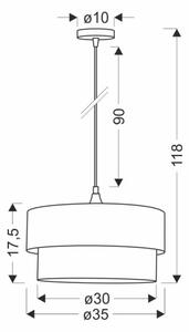 Luster na lanku SOLANTO 1xE27/60W/230V zelená/čierna