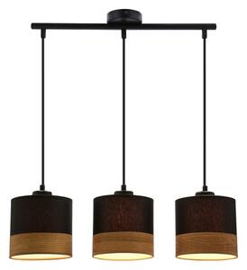 Luster na lanku PORTO 3xE27/60W/230V čierna/hnedá