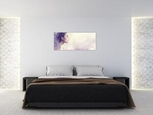 Obraz ženy s levanduľami (120x50 cm)