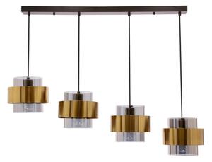 Luster na lanku SPIEGA 4xE27/60W/230V zlatá/čierna