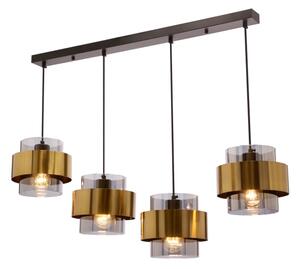 Luster na lanku SPIEGA 4xE27/60W/230V zlatá/čierna