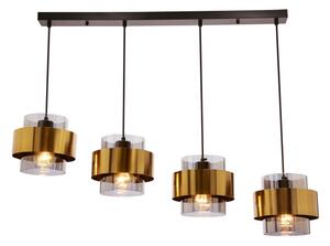 Luster na lanku SPIEGA 4xE27/60W/230V zlatá/čierna
