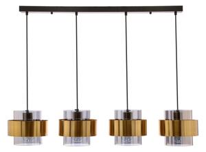 Luster na lanku SPIEGA 4xE27/60W/230V zlatá/čierna