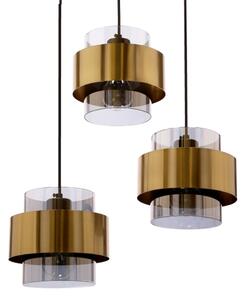 Luster na lanku SPIEGA 3xE27/60W/230V zlatá/čierna