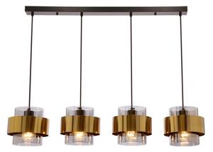 Luster na lanku SPIEGA 4xE27/60W/230V zlatá/čierna