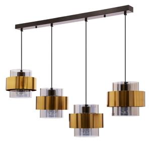 Luster na lanku SPIEGA 4xE27/60W/230V zlatá/čierna