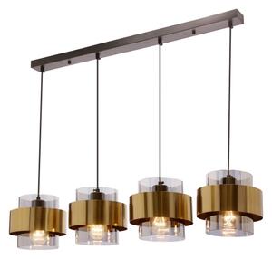 Luster na lanku SPIEGA 4xE27/60W/230V zlatá/čierna