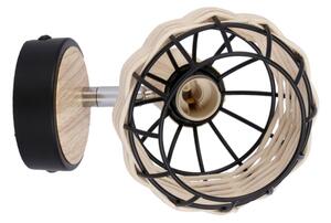 Nástenné bodové svietidlo TAJGA 1xE14/40W/230V ratan/čierna