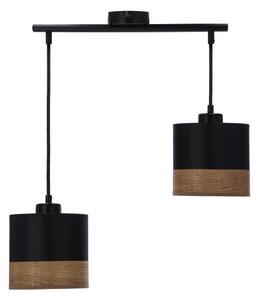 Luster na lanku PORTO 2xE27/60W/230V čierna/hnedá
