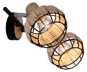 Bodové svietidlo TAJGA 2xE14/40W/230V ratan/čierna