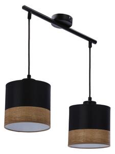 Luster na lanku PORTO 2xE27/60W/230V čierna/hnedá