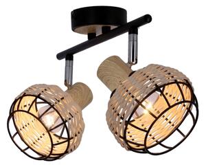 Bodové svietidlo TAJGA 2xE14/40W/230V ratan/čierna