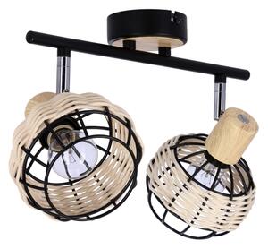Bodové svietidlo TAJGA 2xE14/40W/230V ratan/čierna