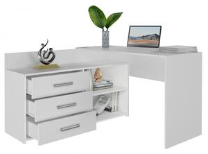 Písací stôl s komodou MIKOL - biely