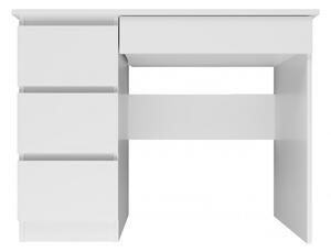 Písací stôl TRISTON - matný biely, ľavé prevedenie