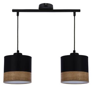 Luster na lanku PORTO 2xE27/60W/230V čierna/hnedá