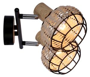 Bodové svietidlo TAJGA 2xE14/40W/230V ratan/čierna