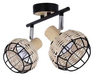 Bodové svietidlo TAJGA 2xE14/40W/230V ratan/čierna
