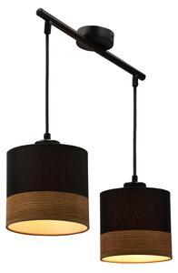Luster na lanku PORTO 2xE27/60W/230V čierna/hnedá