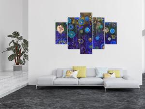 Obraz tmavomodrých kvetov (150x105 cm)