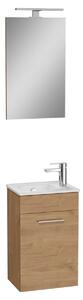 Kúpeľňová zostava s umývadlom, zrkadlom a osvetlením Vitra Mia 39x61x28 cm dub MIASET40D