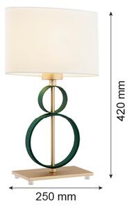 Argon 8317 - Stolná lampa PERSEO 1xE27/15W/230V 42 cm krémová/zelená