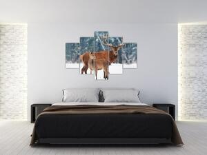 Obraz Jeleňa s laňou (150x105 cm)