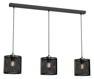 Luster na lanku KAGA 3xE27/60W/230V čierna/zlatá
